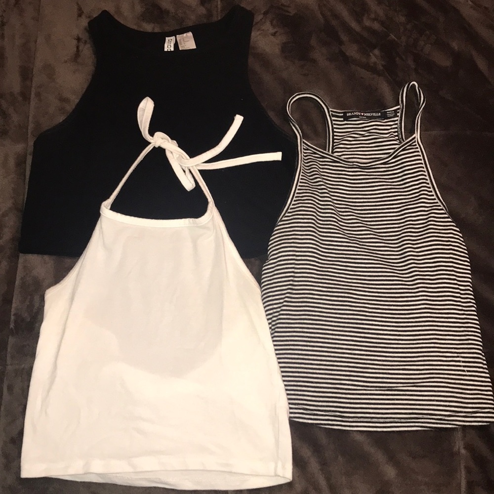 2 brandy Melville tanks and 1 h&m tank